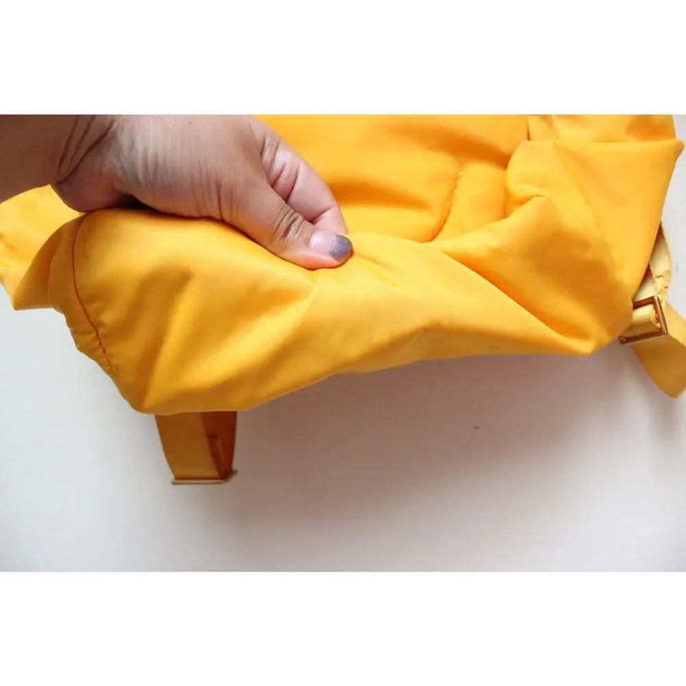Anya Hindmarch Yellow Smiley Happy Winking Face Chubby Small Nylon Backpack